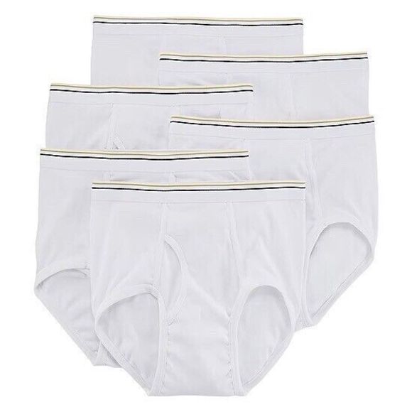 Stafford 6 Pk Full Cut Briefs White Sz 44 Mens Brand New in Package 100% Cotton - Picture 1 of 7